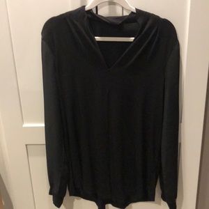 Black Long  Sleeved Blouse w/ see-through sleeves